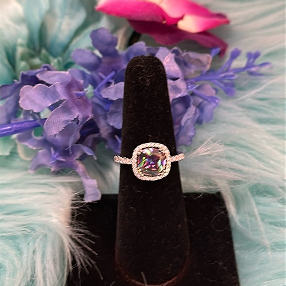 Jewelry - NEW! Halo Mystic Topaz Ring